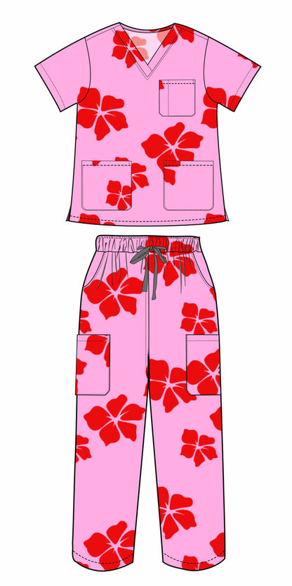 PRE-ORDER Guava Bloom Scrub Set