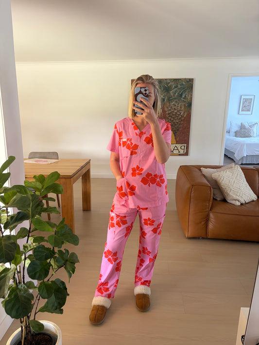 PRE-ORDER Guava Bloom Scrub Set